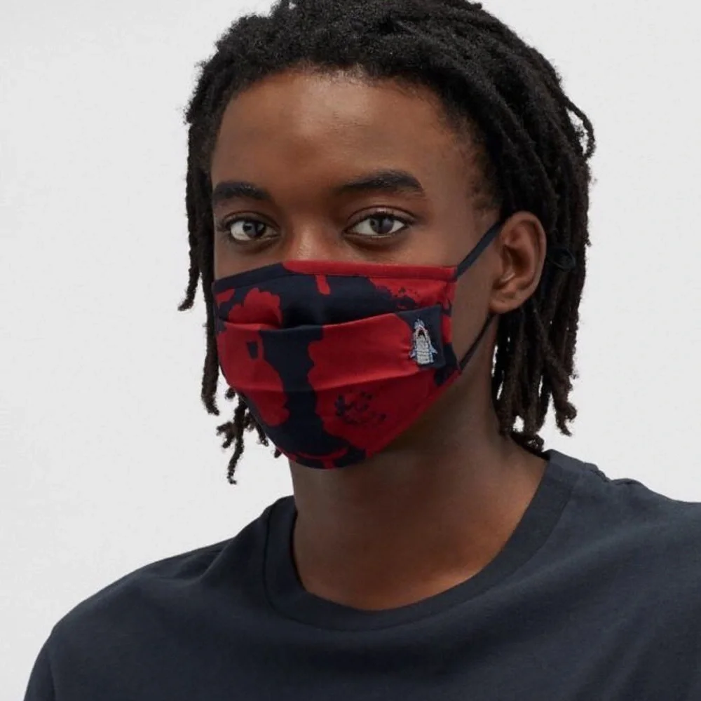 COACH Sharky Face Mask With Wild Flower Camo Print